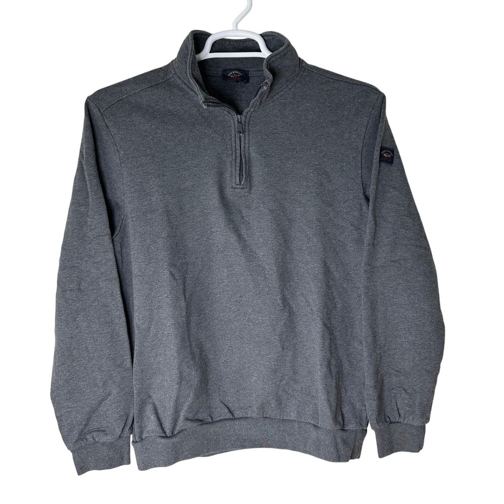 Paul & Shark Yachting Men's XL 1/2 Zip Sweatshirt Gray Pullover Italy Made EUC